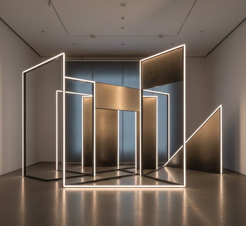 Contemporary art installation backdrop